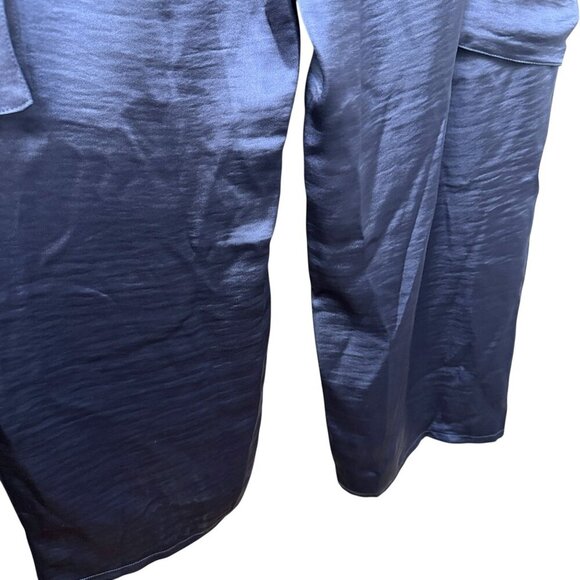 DG2 Diane Gilman Satin Cargo Pants Plus Size 18W Blue Straight Leg NWT - Picture 12 of 12